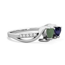 Jade Side By Side 14K White Gold ring R3090