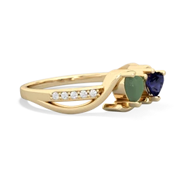 Jade Side By Side 14K Yellow Gold ring R3090