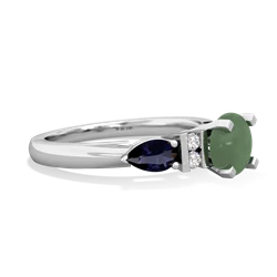 Jade 6Mm Round Eternal Embrace Engagement 14K White Gold ring R2005