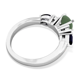 Jade 6Mm Round Eternal Embrace Engagement 14K White Gold ring R2005