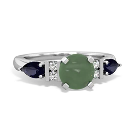 Jade 6Mm Round Eternal Embrace Engagement 14K White Gold ring R2005