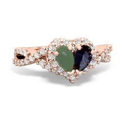 Jade Diamond Twist 'One Heart' 14K Rose Gold ring R2640HRT