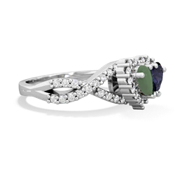 Jade Diamond Twist 'One Heart' 14K White Gold ring R2640HRT