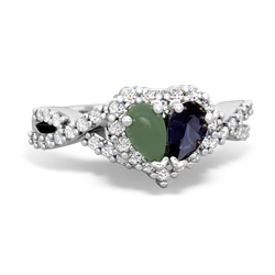 Jade Diamond Twist 'One Heart' 14K White Gold ring R2640HRT