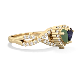 Jade Diamond Twist 'One Heart' 14K Yellow Gold ring R2640HRT