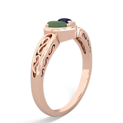 Jade Filligree 'One Heart' 14K Rose Gold ring R5070