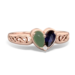 Jade Filligree 'One Heart' 14K Rose Gold ring R5070