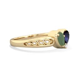 Jade Filligree 'One Heart' 14K Yellow Gold ring R5070