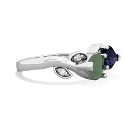 Jade Floral Elegance 14K White Gold ring R5790