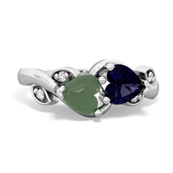 Jade Floral Elegance 14K White Gold ring R5790