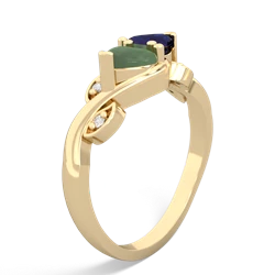 Jade Floral Elegance 14K Yellow Gold ring R5790