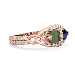 Jade Sparkling Celtic Knot 14K Rose Gold ring R2645