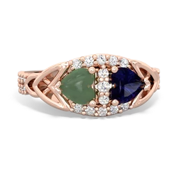 Jade Sparkling Celtic Knot 14K Rose Gold ring R2645