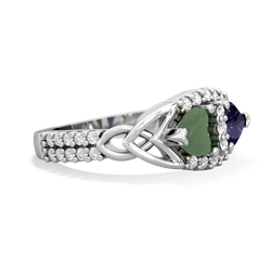 Jade Sparkling Celtic Knot 14K White Gold ring R2645