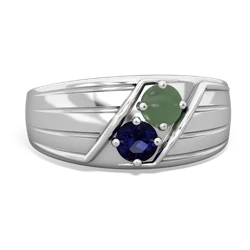 Jade Men's Streamline 14K White Gold ring R0460