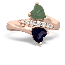 Jade Heart To Heart 14K Rose Gold ring R2064