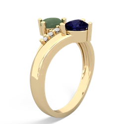 Jade Heart To Heart 14K Yellow Gold ring R2064