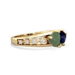 Jade Heart To Heart 14K Yellow Gold ring R3342