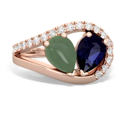 Jade Nestled Heart Keepsake 14K Rose Gold ring R5650