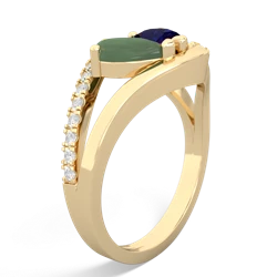 Jade Nestled Heart Keepsake 14K Yellow Gold ring R5650