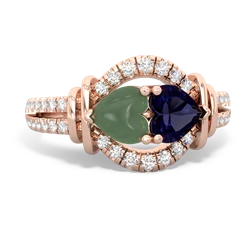 Jade Art-Deco Keepsake 14K Rose Gold ring R5630