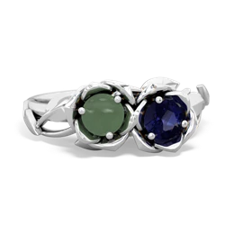 Jade Rose Garden 14K White Gold ring R5510