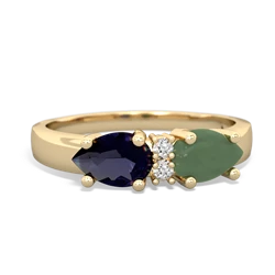 Jade Pear Bowtie 14K Yellow Gold ring R0865