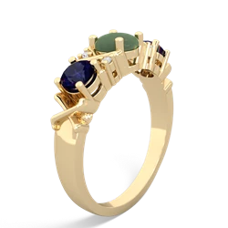 Jade Hugs And Kisses 14K Yellow Gold ring R5016