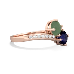 Jade Channel Set Two Stone 14K Rose Gold ring R5303