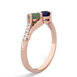 Jade Infinity Pave Two Stone 14K Rose Gold ring R5285