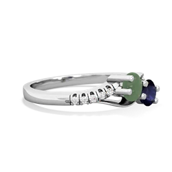 Jade Infinity Pave Two Stone 14K White Gold ring R5285