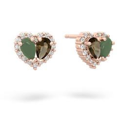 Jade Halo 14K Rose Gold earrings E7008
