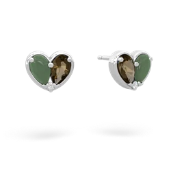 Jade 'Our Heart' 14K White Gold earrings E5072