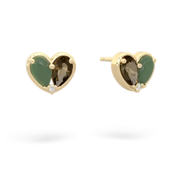 Jade 'Our Heart' 14K Yellow Gold earrings E5072