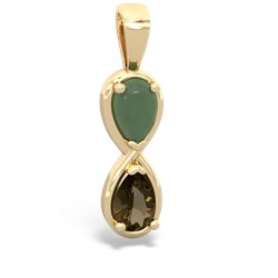 Jade Infinity 14K Yellow Gold pendant P5050