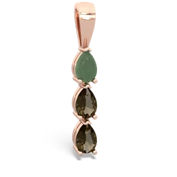 Jade Dew Drops 14K Rose Gold pendant P2251