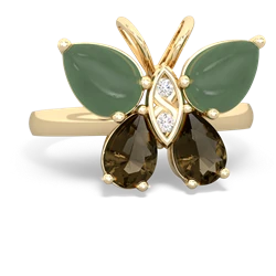 Jade Butterfly 14K Yellow Gold ring R2215