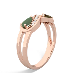 Jade Diamond Infinity 14K Rose Gold ring R5390