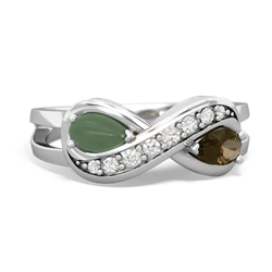 Jade Diamond Infinity 14K White Gold ring R5390