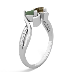 Jade Side By Side 14K White Gold ring R3090