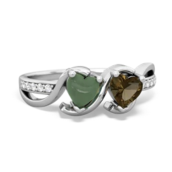 Jade Side By Side 14K White Gold ring R3090