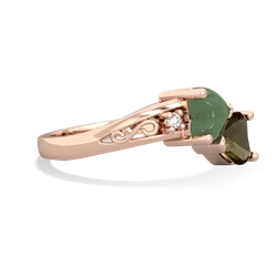 Jade Snuggling Hearts 14K Rose Gold ring R2178