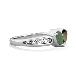 Jade Filligree 'One Heart' 14K White Gold ring R5070