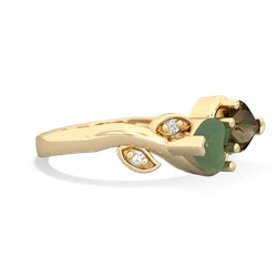 Jade Floral Elegance 14K Yellow Gold ring R5790