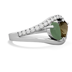 Jade Nestled Heart Keepsake 14K White Gold ring R5650