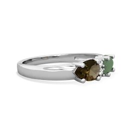 Jade Pear Bowtie 14K White Gold ring R0865