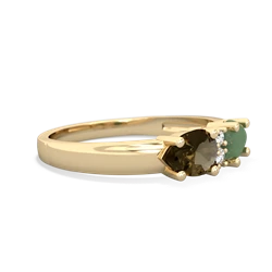 Jade Pear Bowtie 14K Yellow Gold ring R0865