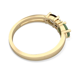 Jade Pear Bowtie 14K Yellow Gold ring R0865