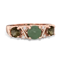 Jade Hugs And Kisses 14K Rose Gold ring R5016