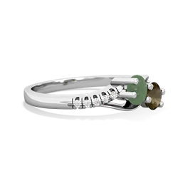 Jade Infinity Pave Two Stone 14K White Gold ring R5285